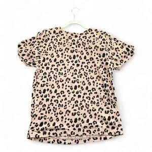 J. Crew Leopard Short Sleeve Top with‎ Flouncy Arms Size Small